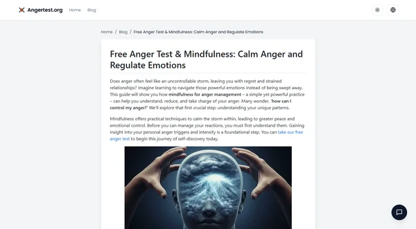Free Anger Test & Mindfulness: Calm Anger and Regulate Emotions