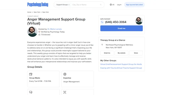 Anger Management Support Group (Virtual) – Psychology Today