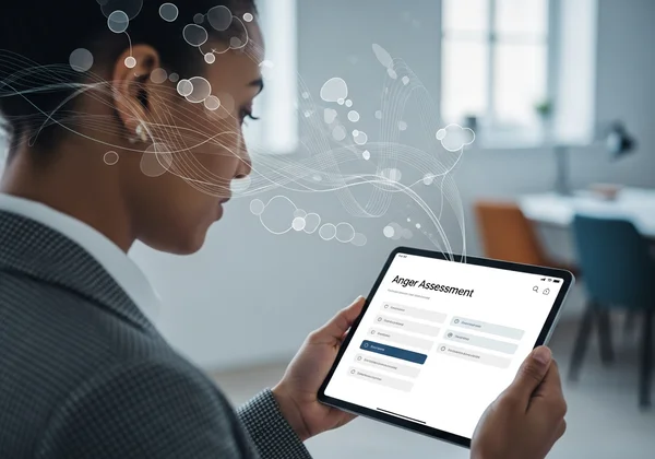 Person reflecting on emotions, considering an anger test
