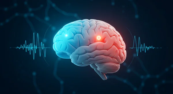 Attività cerebrale che mostra un controllo calmo sulle emozioni
